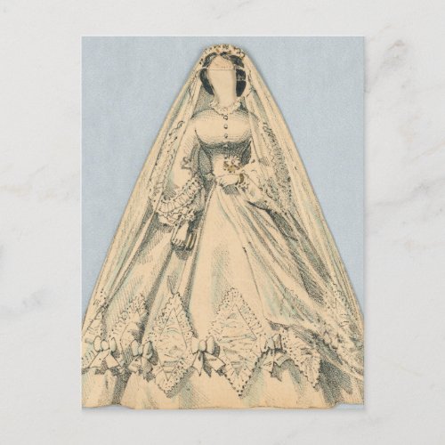 Vintage Jenny Lind Paper Doll Bridal Gown Postcard