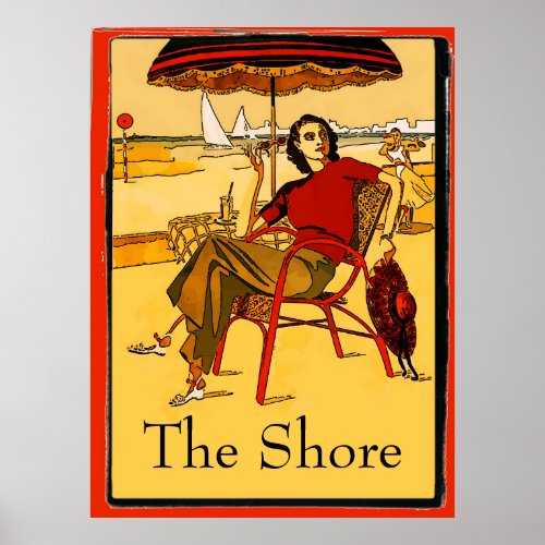 Vintage Jersey Shore edit text Poster