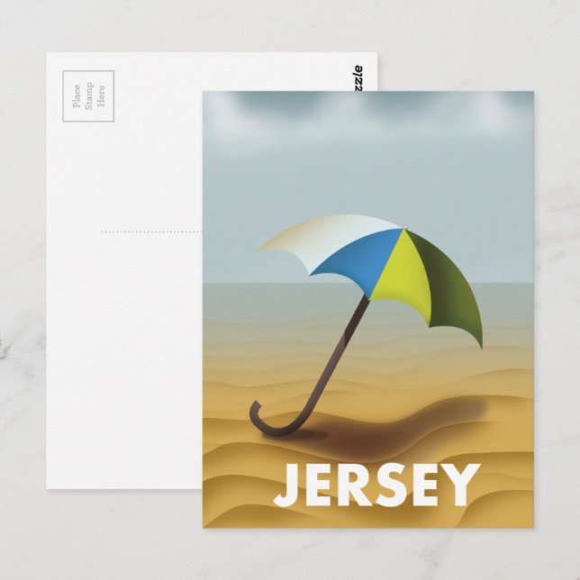 Vintage Jersey travel poster. Postcard (Front/Back)