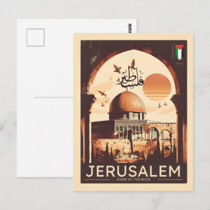 Vintage Jerusalem Al-Aqsa Mosque Dome of the Rock Postcard