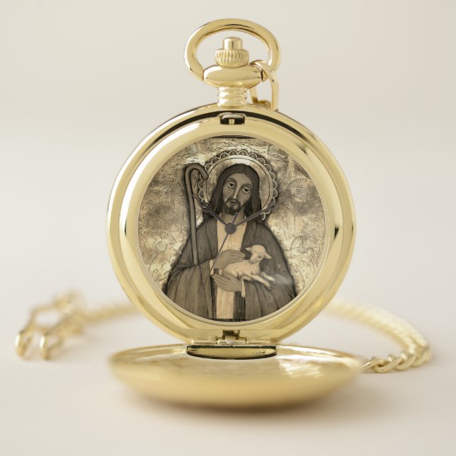 Vintage Jesus Art Pocket Watch (Inside)