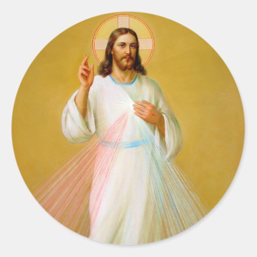 Vintage Jesus Christ Blessing Religious portrait Classic Round Sticker