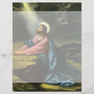 Vintage Jesus Christ Praying, Garden of Gethsemane