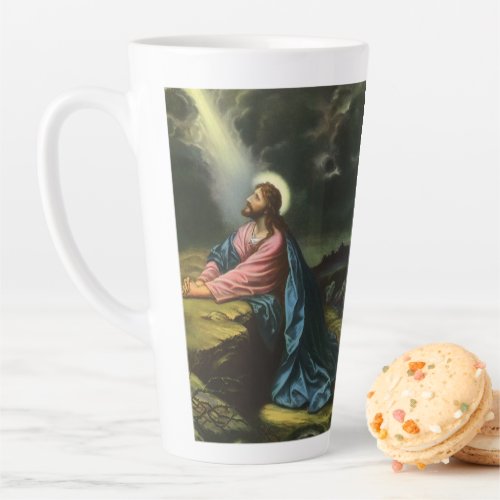 Vintage Jesus Christ Praying Garden of Gethsemane Latte Mug