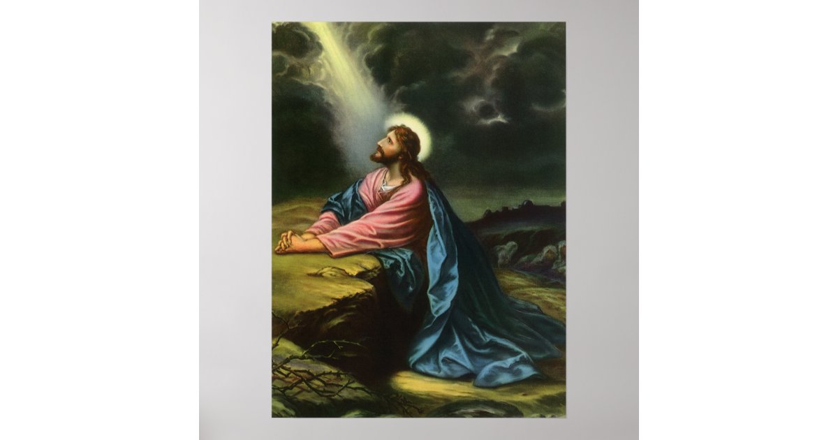 jesus praying on the mountain