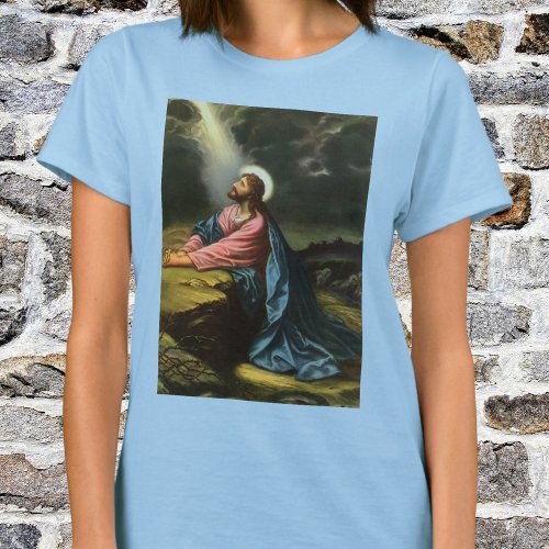 Vintage Jesus Christ Praying Garden of Gethsemane T_Shirt