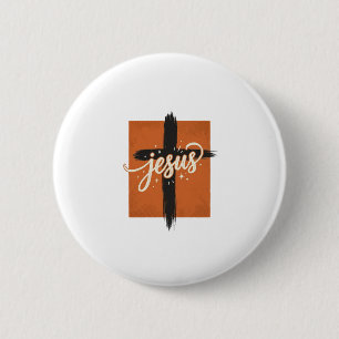 Vintage Jesus Cross Christian Shirt Design_1 Button
