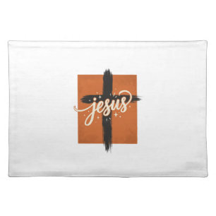 Vintage Jesus Cross Christian Shirt Design_1 Cloth Placemat
