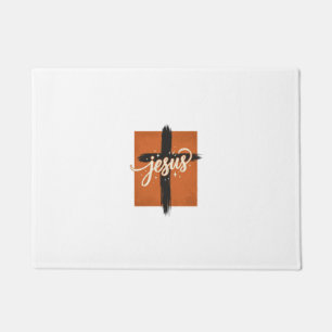 Vintage Jesus Cross Christian Shirt Design_1 Doormat
