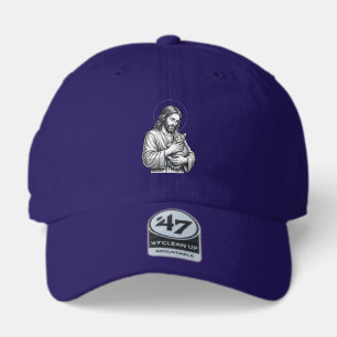 Vintage Jesus Holding Cat Engraving Graphic_1 47 Brand Hat