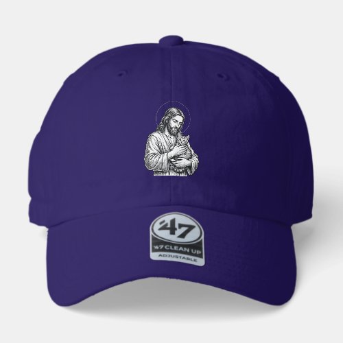 Vintage Jesus Holding Cat Engraving Graphic_1 47 Brand Hat