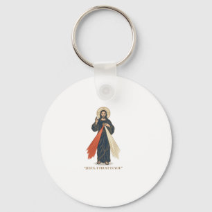 Vintage Jesus I Trust in You Religious Vector Desi Keychain