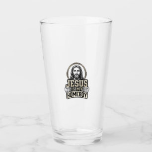 Vintage Jesus Is My Homeboy Engraved Vector Design Glass