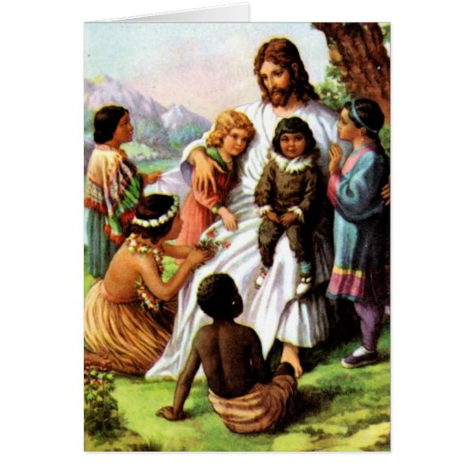 Vintage Jesus Loves All the Children Card (Front)