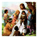 Vintage Jesus Loves Poster 15x15