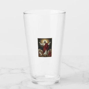Vintage Jesus Radiant Glory Christian Engraving De Glass