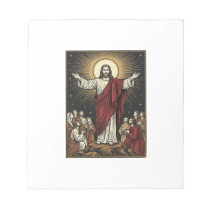 Vintage Jesus Radiant Glory Christian Engraving De Notepad