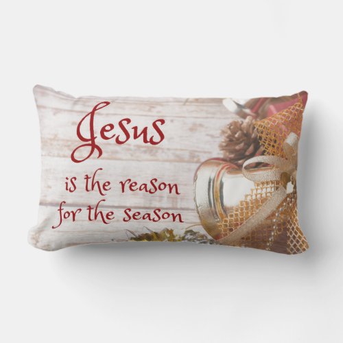 Vintage Jesus reason for season Christmas Lumbar Pillow