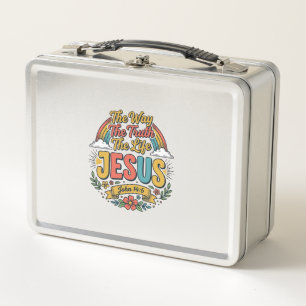 Vintage Jesus The Way Truth Life Shirt Metal Lunch Box