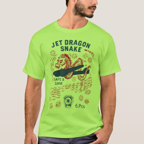 Vintage Jet Dragon Snakes Fireworks Firecrackers T_Shirt