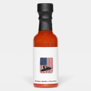 Vintage Jet Ski American Flag Vector Shirt Design_ Hot Sauces