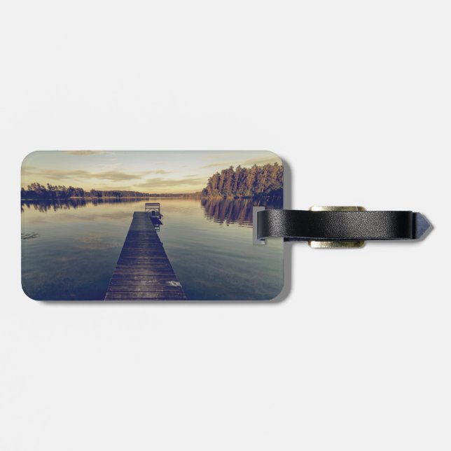 Vintage Jetty Lake | luggage tag (Back Horizontal)