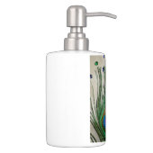 Vintage Jewel Peacock Feather Soap Dispenser And Toothbrush Holder (Right)
