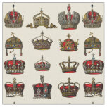 Vintage Jeweled Crowns Pattern Fabric