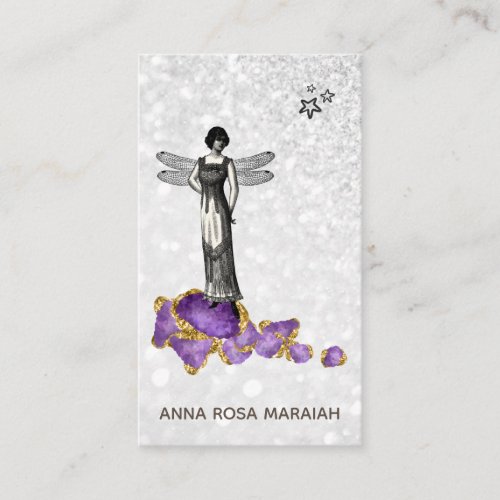 Vintage Jewels Magical Fairy Amethyst  Business Card