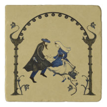 Vintage Jewish Painting Dancing Under Chuppah