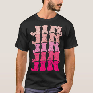 Vintage Jin Personalized Name Love Jin 80s Groovy T-Shirt