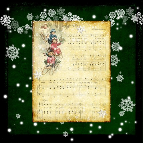 Vintage Jingle Bells Scrapbook Paper