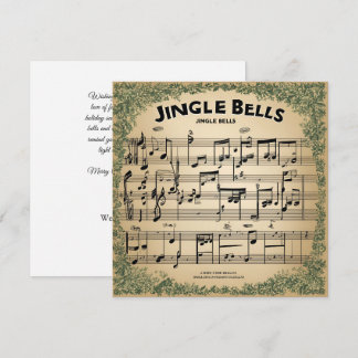 Vintage Jingle Bells Sheet Music Company Christmas Holiday Card