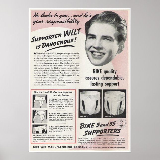 Vintage Jockstrap Ad Poster (Front)