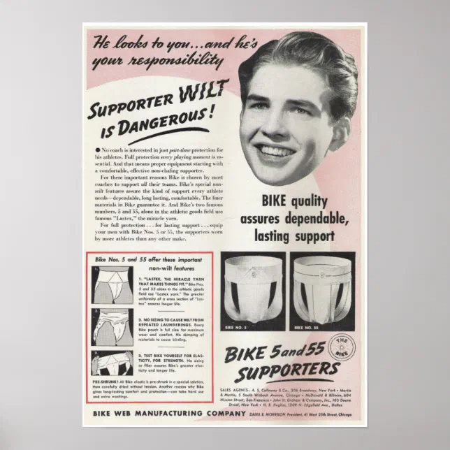 Vintage Jockstrap Ad Poster | Zazzle