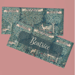 Vintage John Henry Dearle Greenery Name Bookmark Holiday Card