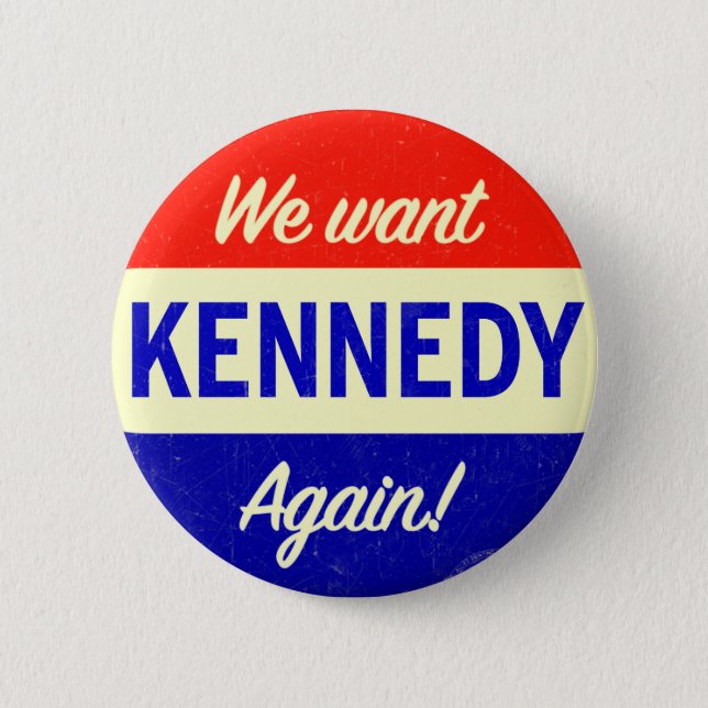 Vintage John Kennedy for President Again Button (Front)