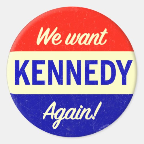 Vintage John Kennedy for President Again Classic Round Sticker