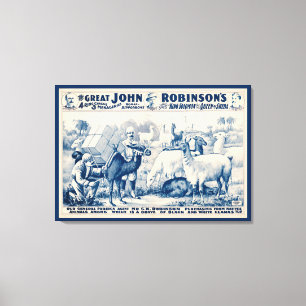 Vintage John Robinson Circus Poster Canvas Print