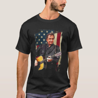 Vintage Johnny shirt Cash Country Music Retro Flag