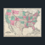 Vintage Johnson's Map of the United States (1866) Postcard<br><div class="desc">Vintage Johnson's Map of the United States (1866)</div>