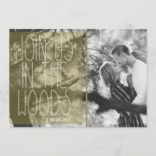 Vintage Join Us In The Woods Wedding Photo Invitation