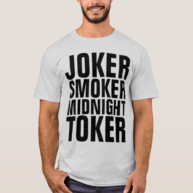 Vintage JOKER SMOKER MIDNIGHT TOKER Men's T-shirts (Front)