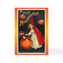 Vintage Jolly Halloween Red Witch