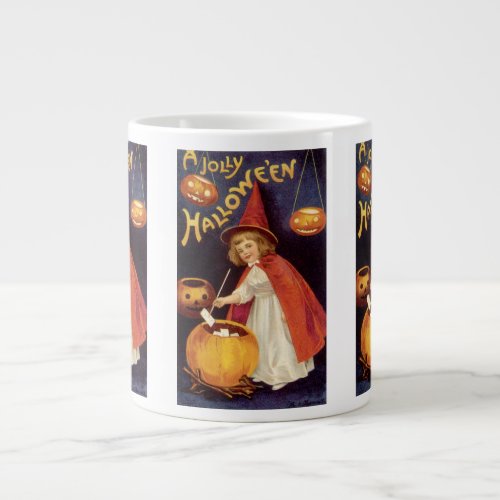 Vintage Jolly Halloween Witch by Ellen Clapsaddle Giant Coffee Mug