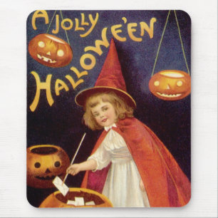 Vintage Jolly Halloween Witch by Ellen Clapsaddle Mouse Pad