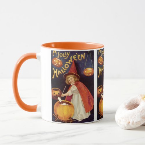 Vintage Jolly Halloween Witch by Ellen Clapsaddle Mug