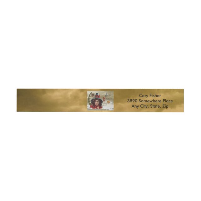 Vintage Jolly Halloween Witch Wrap Address Label (Individual)