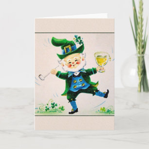 Vintage Jolly Leprechaun St. Patrick's Day Card. Card