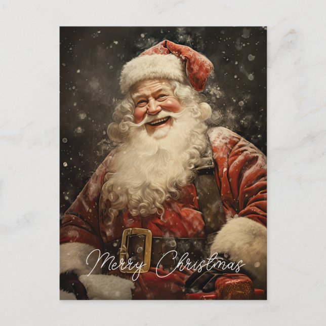 Vintage Jolly Santa Claus Christmas Holiday (Front)